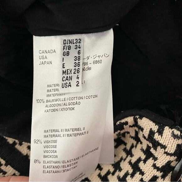 Laurel By Escada Houndstooth Black Tan Stretchy Mini Skirt size 2 - Picture 6 of 6